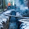 pouring concrete in the cold